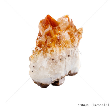 Vibrant Citrine Gemstone on White Isolated Background 137336121