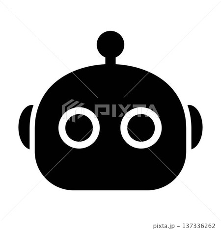 Chatbot head character vector icon minimal solid black ai robot bot face illustration for tech ui Chatbot head character vector icon minimal solid black ai robot bot face illustration for tech ui 137336262