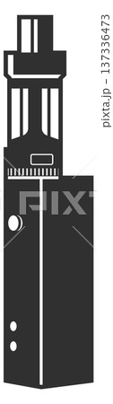 Vape mod black icon. Smoking flavor badge 137336473