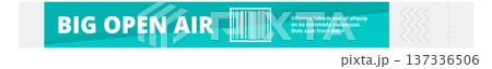 Open air event entrance wristband template. Festival bracelet Open air event entrance wristband template. Festival bracelet 137336506