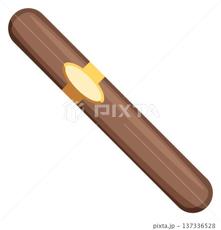 Cigar cartoon icon. Vintage cuban smoking stick 137336528