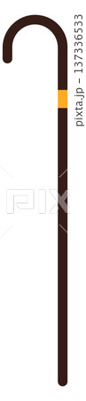 Walking cane icon. Wooden vintage gentleman accessory Walking cane icon. Wooden vintage gentleman accessory 137336533