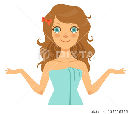 Beautiful girl cartoon character with pretty hair style 137336556