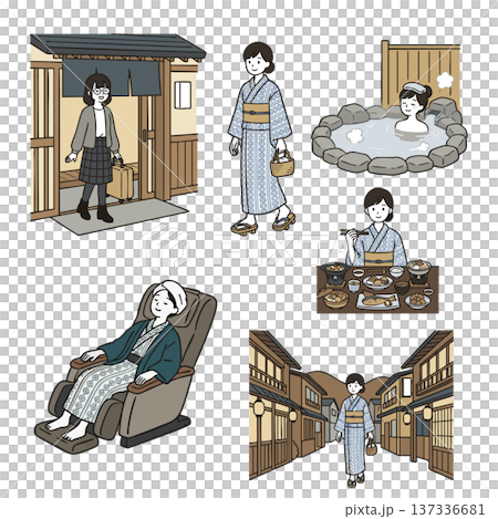 專為女性設計的溫泉之旅，行程包括身著浴衣漫步溫泉小鎮、享受露天浴池和精緻美食。 137336681