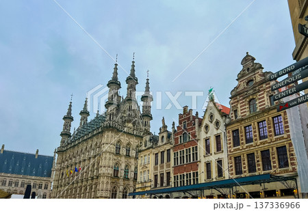 Town hall building in Leuven, Belgium: gothic and renaissance architecture Town hall building in Leuven, Belgium: gothic and renaissance architecture 137336966