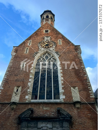 Stunning facade of the church of st mary magdalene in brussels, belgium 137337072
