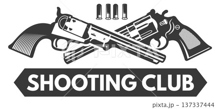 Weapon shooting club black emblem in vintage style Weapon shooting club black emblem in vintage style 137337444