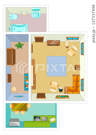 House floor plan. Room layout. Apartment scheme House floor plan. Room layout. Apartment scheme 137337498