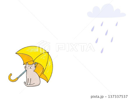 傘をさす猫 137337537