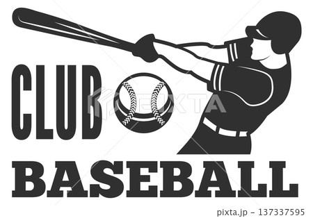 Sport club emblem with professional baseball player logo Sport club emblem with professional baseball player logo 137337595