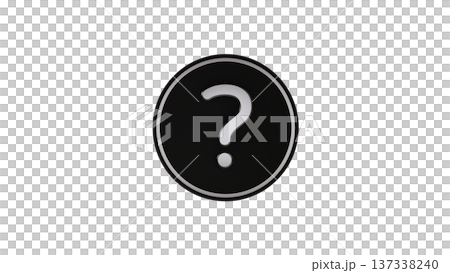 [透明背景] 橡膠紋理獎牌和[銀色]問號❓ 4K 137338240