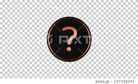 [Transparent Background] Rubber Texture Medal and [Gold] Question Mark ❓ 4K 137338241