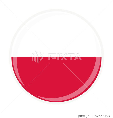 Poland national round circle flag emblem official icon 137338495