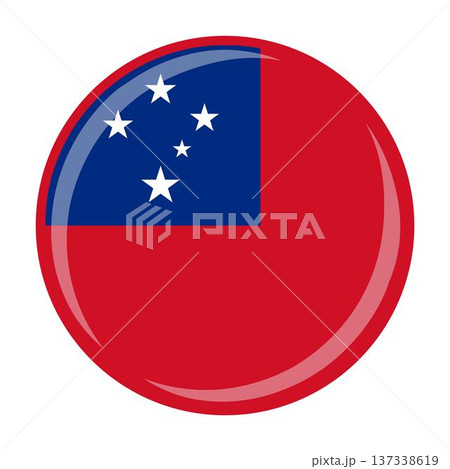 Samoa national round circle flag emblem official icon 137338619