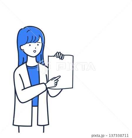 資料を指差して説明する女性　ビジネスプレゼン 137338711