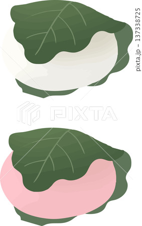 柏餅のベクターイラストセット 白・ピンクの和菓子 端午の節句素材 柏餅のベクターイラストセット 白・ピンクの和菓子 端午の節句素材 137338725