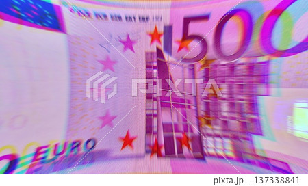 500 euro bill grunge. Computer generated 3d render 137338841