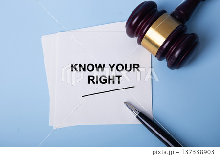 Know your right concept with gavel and pen Know your right concept with gavel and pen 137338903