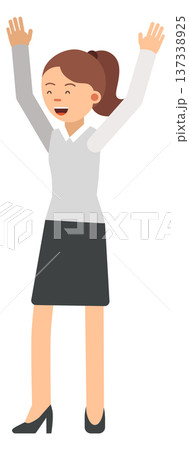 Successful business woman. Happy pose of female character 137338925