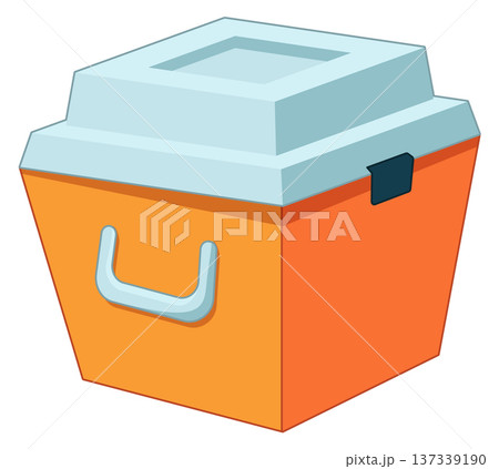 Portable fishing ice tackle box cartoon icon Portable fishing ice tackle box cartoon icon 137339190