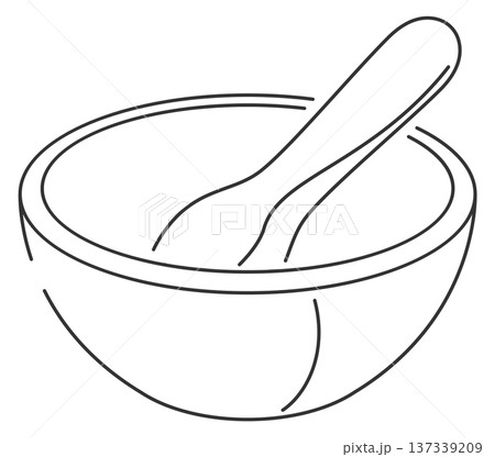 Mortar and pestle line icon. Medicine herbal drug symbol Mortar and pestle line icon. Medicine herbal drug symbol 137339209