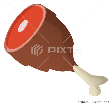 Raw meat bone cartoon icon. Wild animal food 137339363