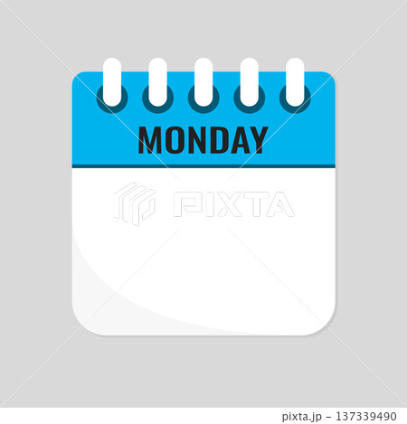 Icon page calendar day week Monday, empty space Icon page calendar day week Monday, empty space 137339490