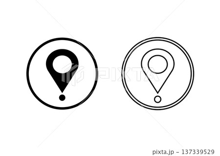 Location Pin Map Marker Icon Set Filled and Outline Circular Navigation Symbols for UI Location Pin Map Marker Icon Set Filled and Outline Circular Navigation Symbols for UI 137339529