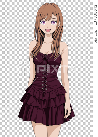 A woman in a black dress A woman in a black dress 137339642