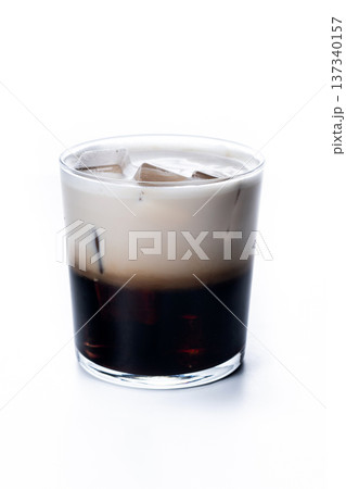 Refreshing Boozy White Russian Cocktail with Vodka and Cream Refreshing Boozy White Russian Cocktail with Vodka and Cream 137340157