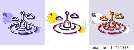 Fishing float line icon. Halftone dotted pattern. Gradient icon with grain shadow. Bobber for rod sign. Fisherman tackle symbol. Line fishing float icon. Various designs. Vector Fishing float line icon. Halftone dotted pattern. Gradient icon with grain shadow. Bobber for rod sign. Fisherman tackle symbol. Line fishing float icon. Various designs. Vector 137340421