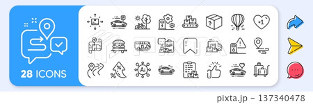 Luggage trolley, Inventory report and Wholesale goods line icons. Interest rate, AI generate, Inflation icons. Pack of Charging station, Package, Honeymoon travel icon. Vector Luggage trolley, Inventory report and Wholesale goods line icons. Interest rate, AI generate, Inflation icons. Pack of Charging station, Package, Honeymoon travel icon. Vector 137340478