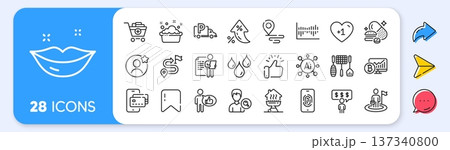 Home grill, Leadership and Search people line icons. Interest rate, AI generate, Inflation icons. Pack of Waterproof, Add products, Truck parking icon. Place, Fingerprint, Lips pictogram. Vector Home grill, Leadership and Search people line icons. Interest rate, AI generate, Inflation icons. Pack of Waterproof, Add products, Truck parking icon. Place, Fingerprint, Lips pictogram. Vector 137340800