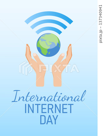 Idea for a poster, banner, flyer, or postcard for Internet Day. Flat style illustration. Idea for a poster, banner, flyer, or postcard for Internet Day. Flat style illustration. 137340941