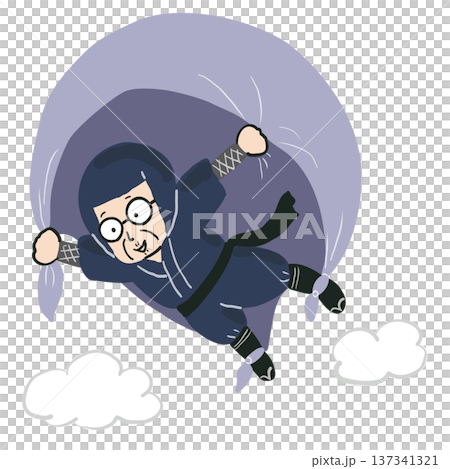 ムササビの術で空を飛ぶ忍者 137341321