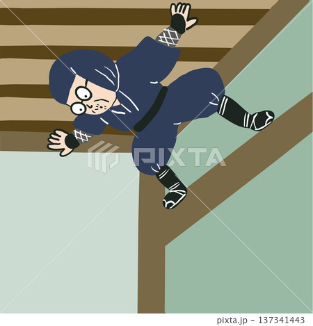 天井の術で天井に張り付く忍者1 137341443