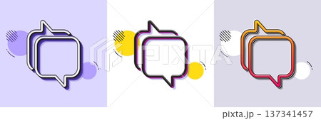 Messenger line icon. Halftone dotted pattern. Gradient icon with grain shadow. Speech bubble sign. Chat message symbol. Line messenger icon. Various designs. Vector Messenger line icon. Halftone dotted pattern. Gradient icon with grain shadow. Speech bubble sign. Chat message symbol. Line messenger icon. Various designs. Vector 137341457