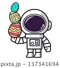 Astronaut is holding an Easter Egg 137341694