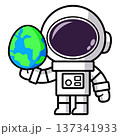 Astronaut Holding Easter Egg  137341933
