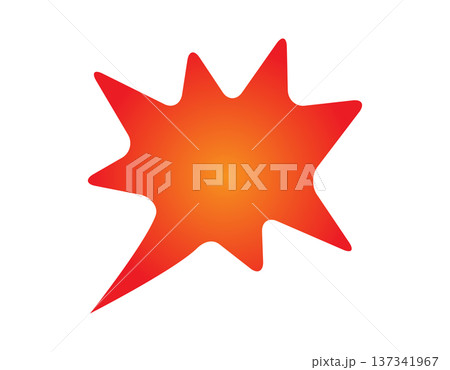 Explosion shape with red and orange gradient Explosion shape with red and orange gradient 137341967