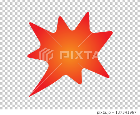 Explosion shape with red and orange gradient Explosion shape with red and orange gradient 137341967