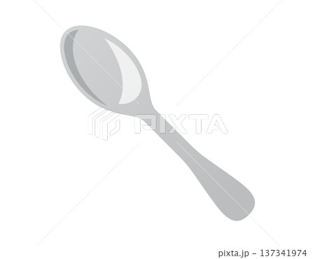 Simple, clean illustration of a silver spoon 137341974
