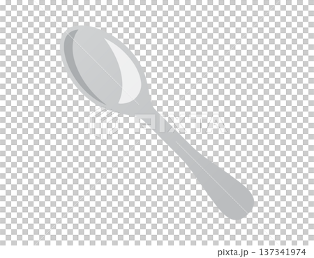 Simple, clean illustration of a silver spoon 137341974