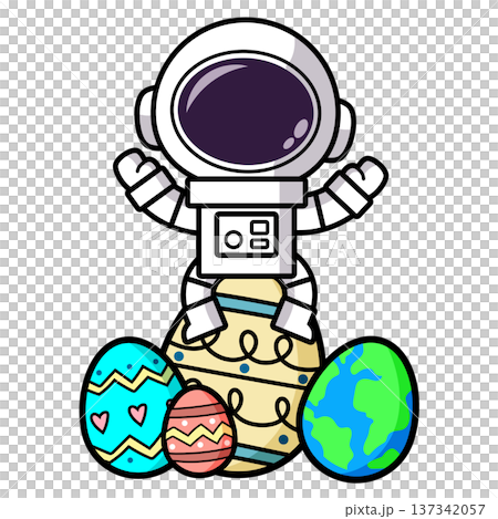 Easter eggs with astronauts, Easter Space Explorer 137342057
