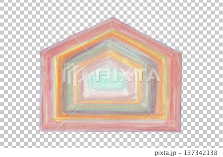 粉彩色房屋形狀抽象框架背景，社區或住宅圖像 137342138