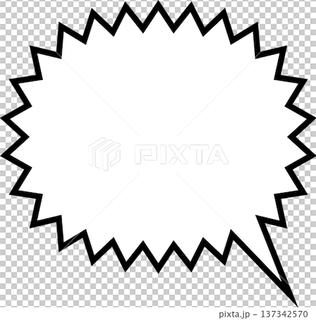Simple, jagged speech bubble with lots of text - horizontal Simple, jagged speech bubble with lots of text - horizontal 137342570