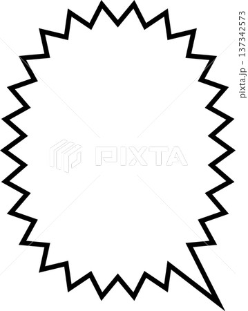 シンプルで文字がたくさん入るギザギザの吹き出し_縦 137342573