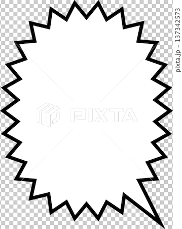 シンプルで文字がたくさん入るギザギザの吹き出し_縦 137342573