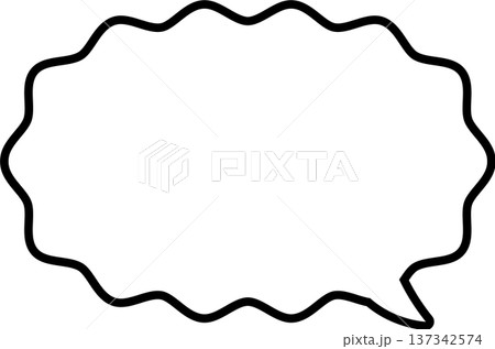 ビジネスや漫画に使いやすいシンプルで文字がたくさん入るもやもや吹き出し 137342574