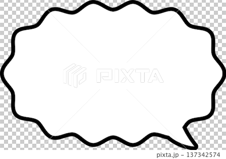 ビジネスや漫画に使いやすいシンプルで文字がたくさん入るもやもや吹き出し 137342574